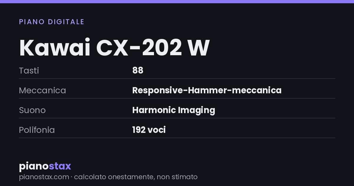 Kawai CX-202 W – dati tecnici in sintesi