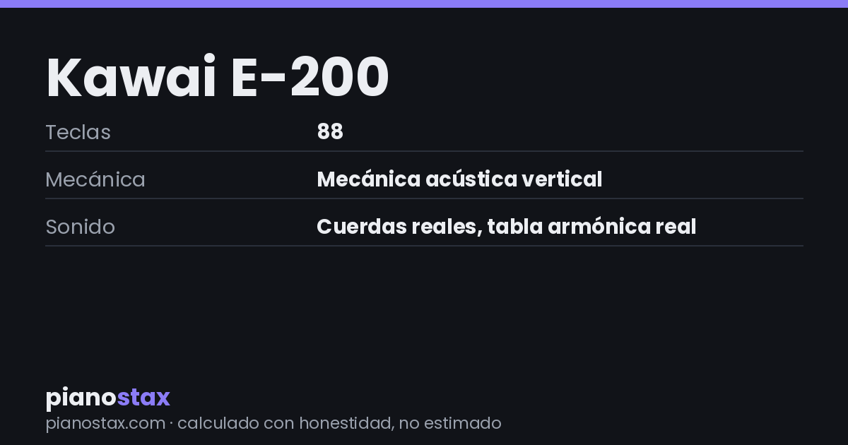 Kawai E-200 – datos técnicos de un vistazo