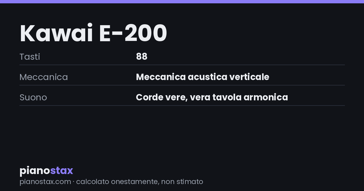 Kawai E-200 – dati tecnici in sintesi