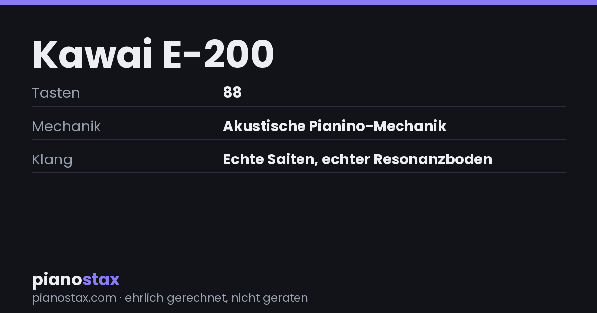 Kawai E-200 – technische Daten im Überblick