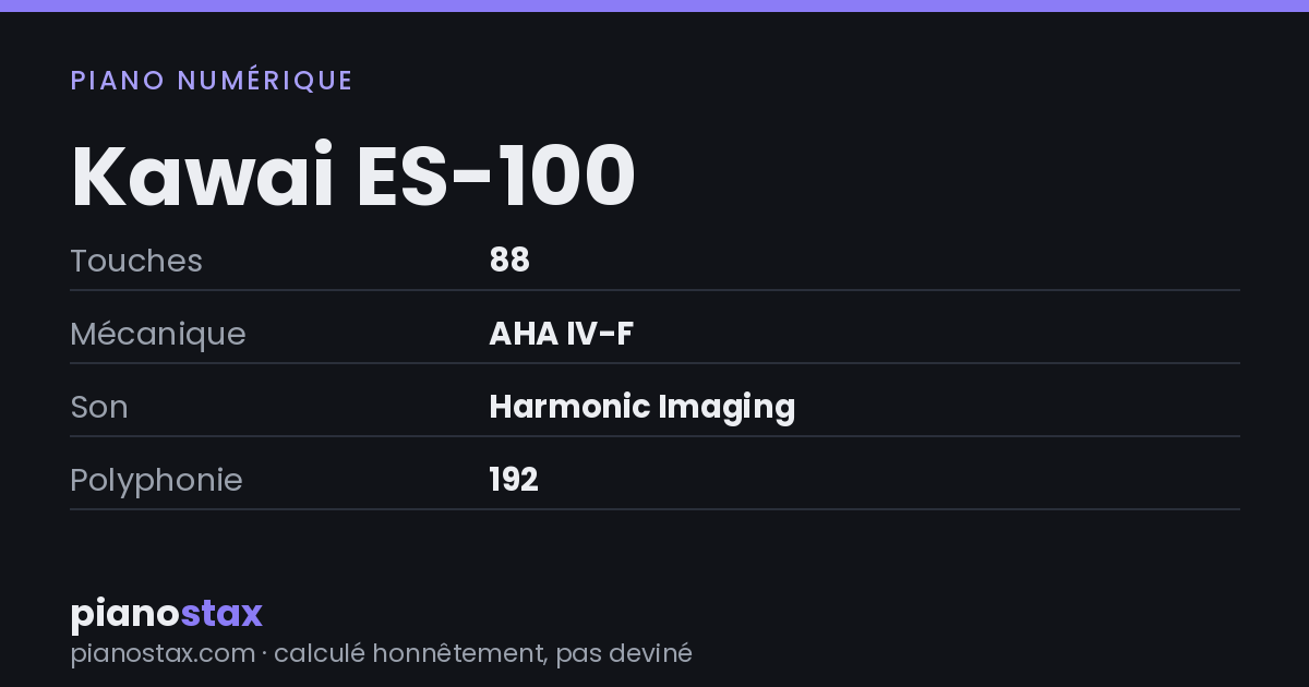 Kawai ES-100 – caractéristiques en un coup d’œil