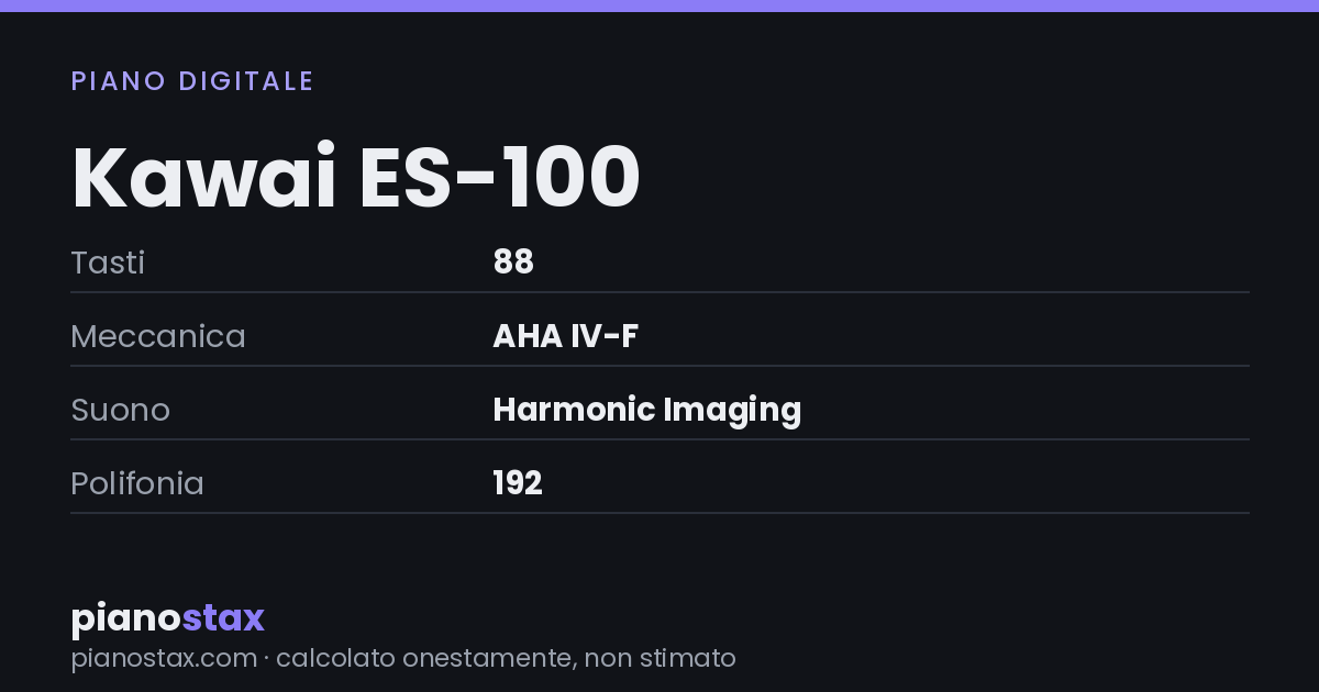 Kawai ES-100 – dati tecnici in sintesi