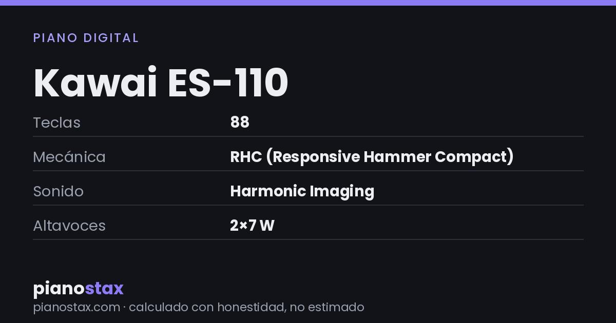Kawai ES-110 – datos técnicos de un vistazo