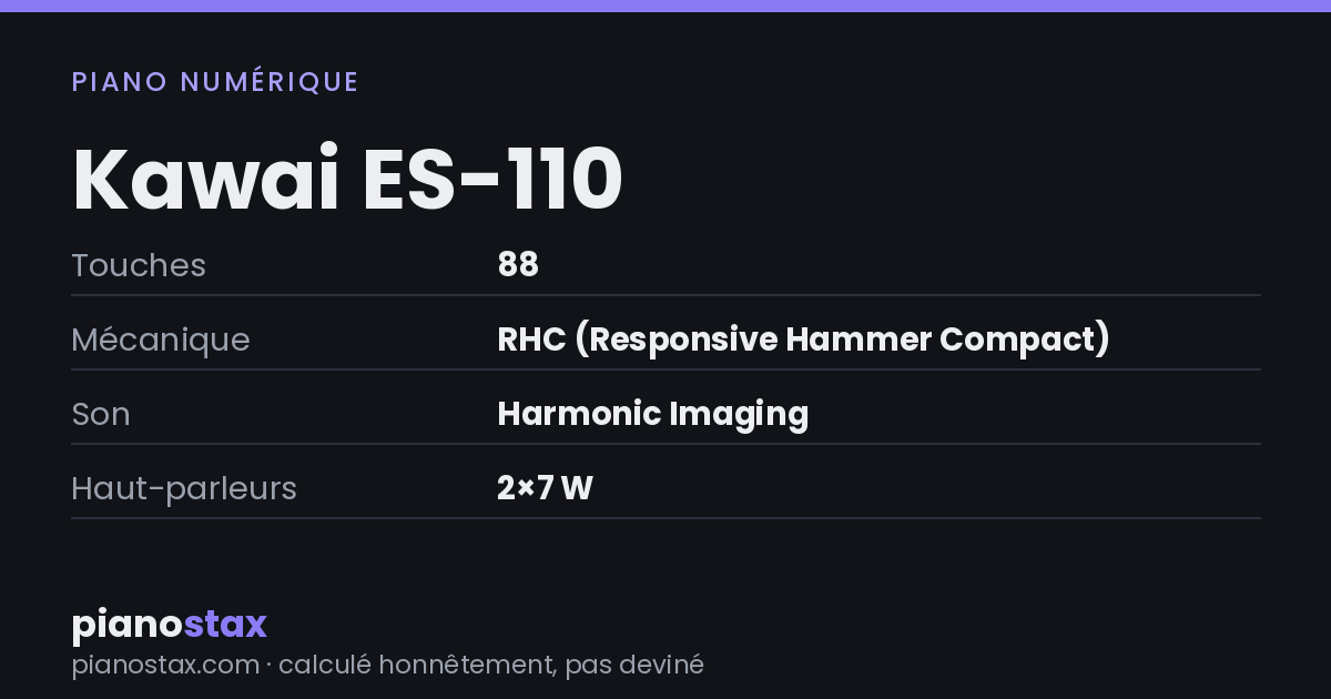 Kawai ES-110 – caractéristiques en un coup d’œil