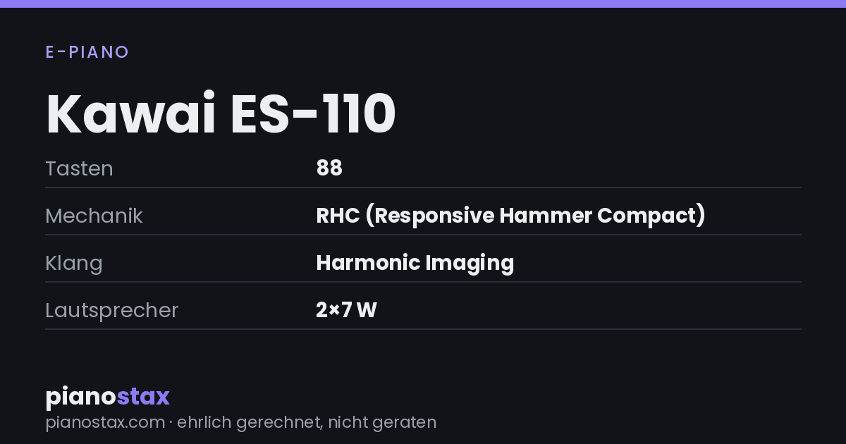 Kawai ES-110 – technische Daten im Überblick