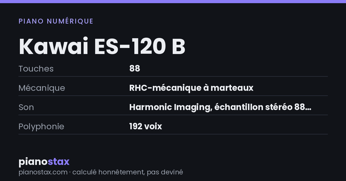 Kawai ES-120 B – caractéristiques en un coup d’œil