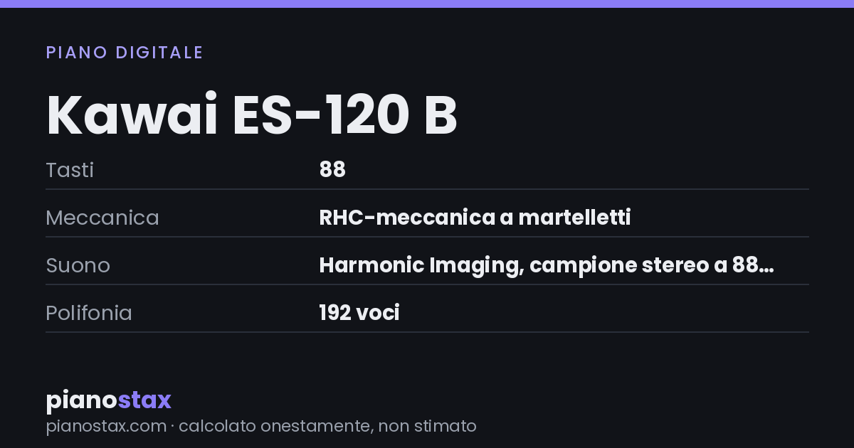 Kawai ES-120 B – dati tecnici in sintesi