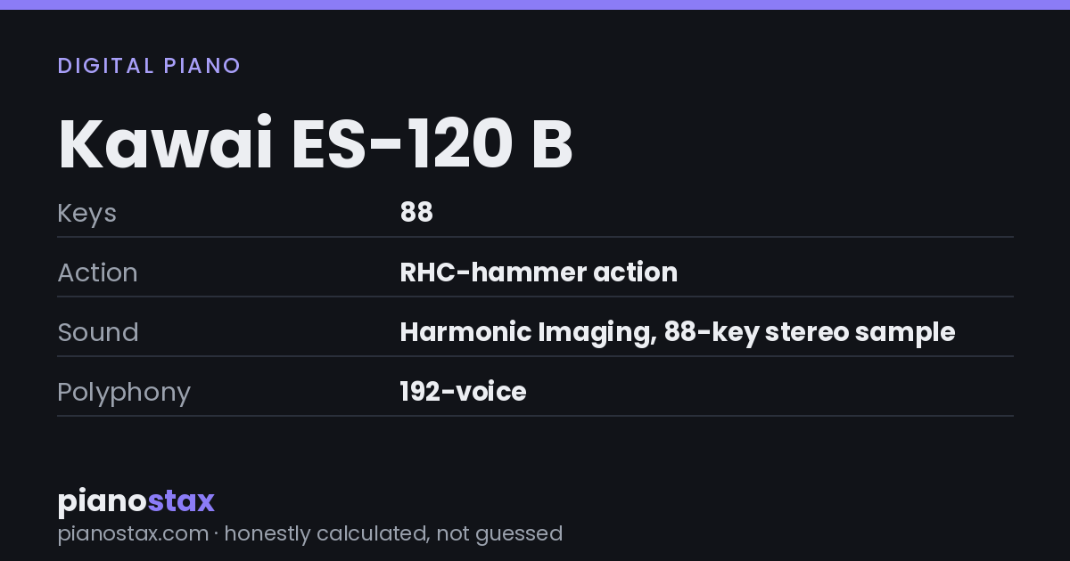 Kawai ES-120 B – key specs at a glance