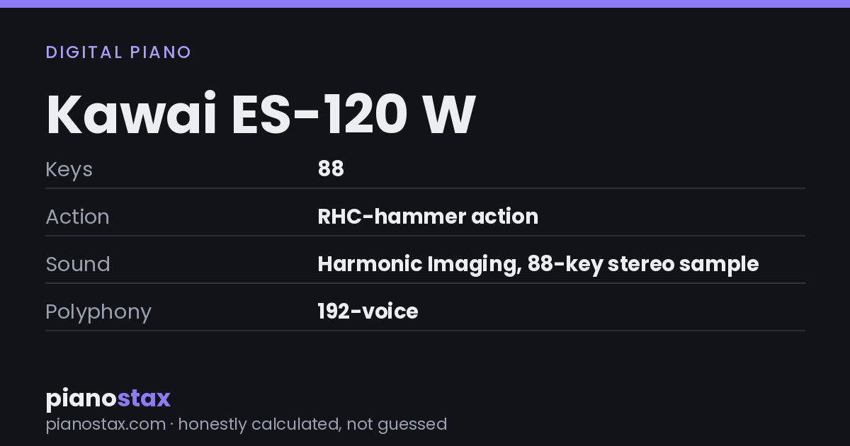 Kawai ES-120 W – key specs at a glance