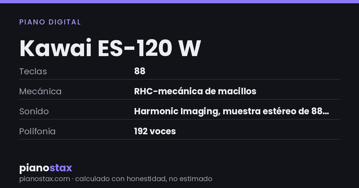 Kawai ES-120 W – datos técnicos de un vistazo