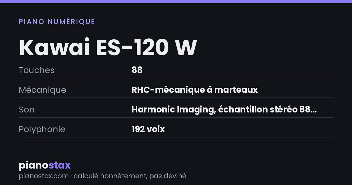 Kawai ES-120 W – caractéristiques en un coup d’œil
