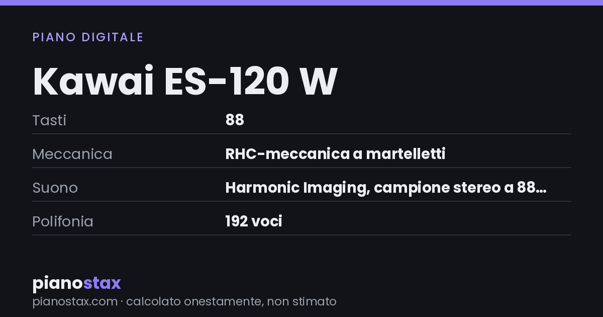 Kawai ES-120 W – dati tecnici in sintesi