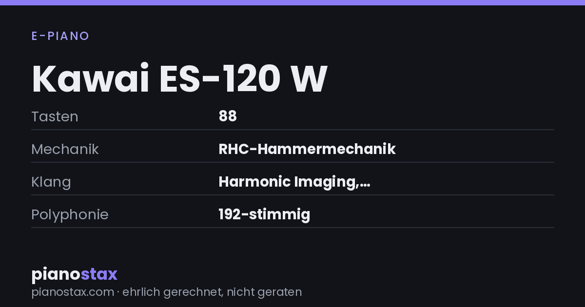 Kawai ES-120 W – technische Daten im Überblick
