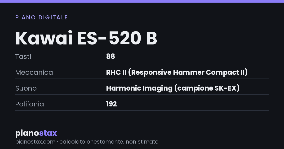 Kawai ES-520 B – dati tecnici in sintesi
