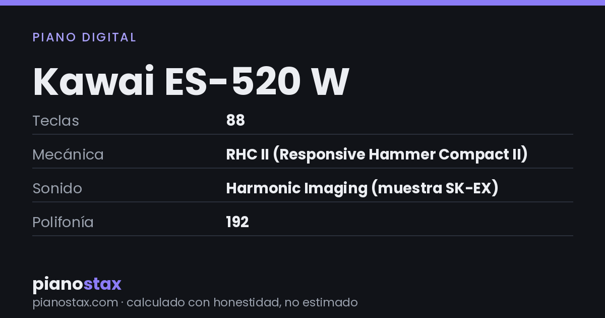 Kawai ES-520 W – datos técnicos de un vistazo