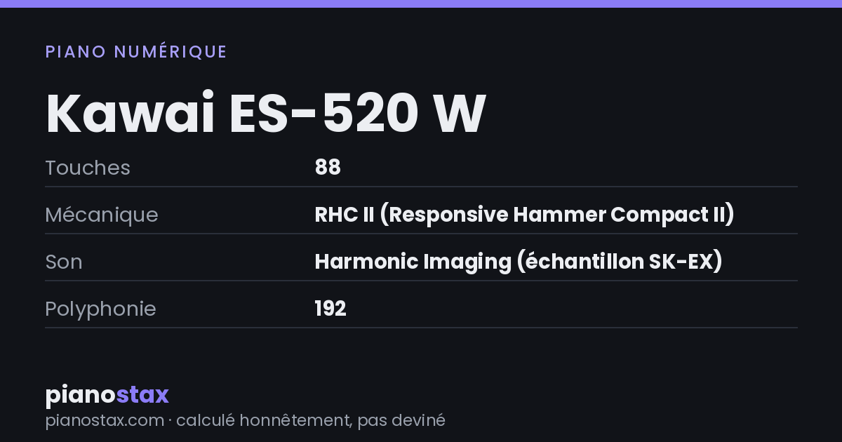Kawai ES-520 W – caractéristiques en un coup d’œil