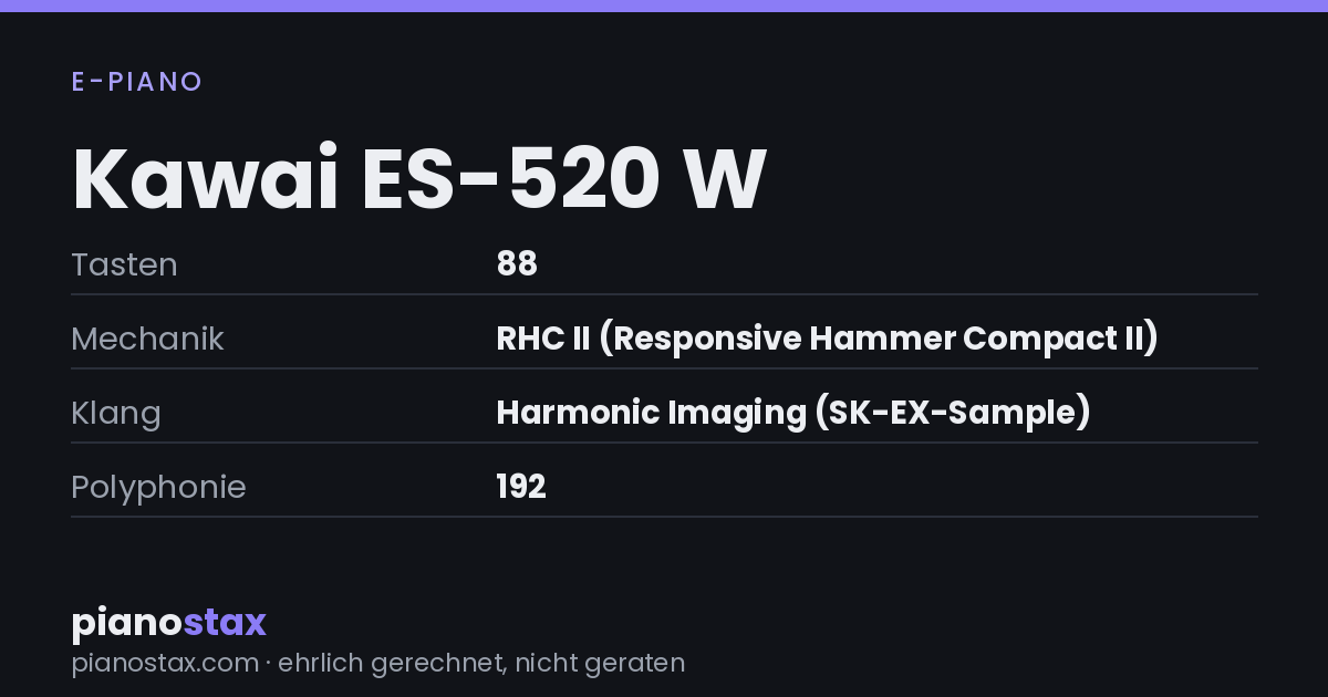 Kawai ES-520 W – technische Daten im Überblick