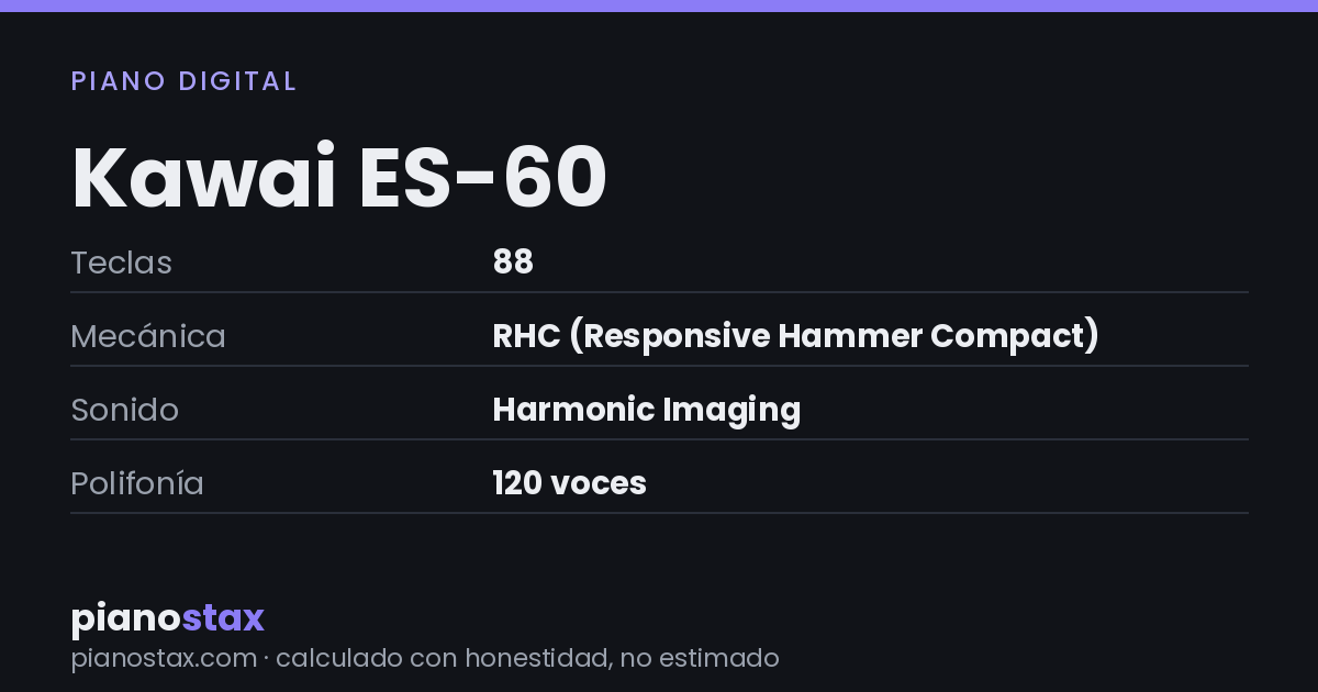 Kawai ES-60 – datos técnicos de un vistazo