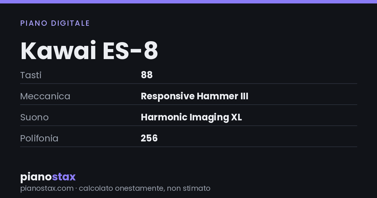 Kawai ES-8 – dati tecnici in sintesi