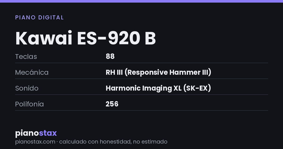 Kawai ES-920 B – datos técnicos de un vistazo