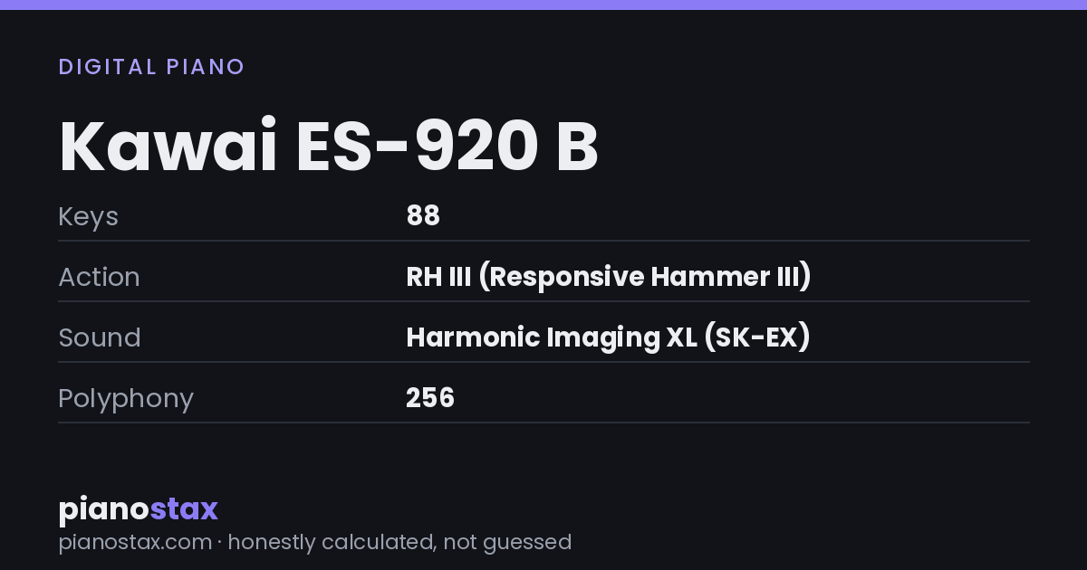 Kawai ES-920 B – key specs at a glance