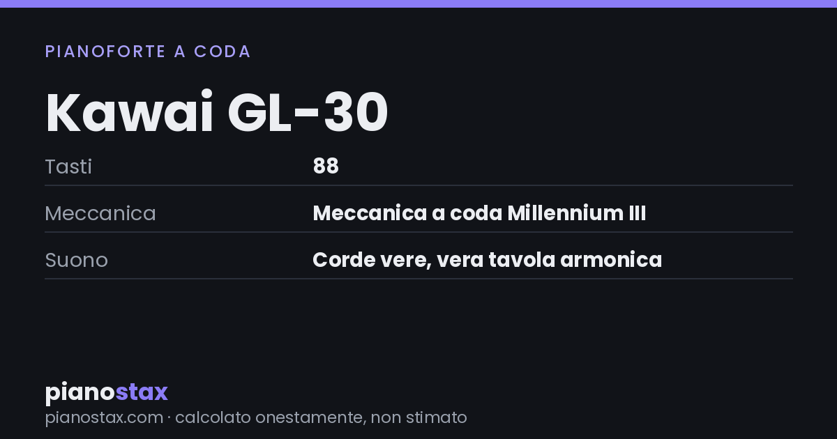 Kawai GL-30 – dati tecnici in sintesi