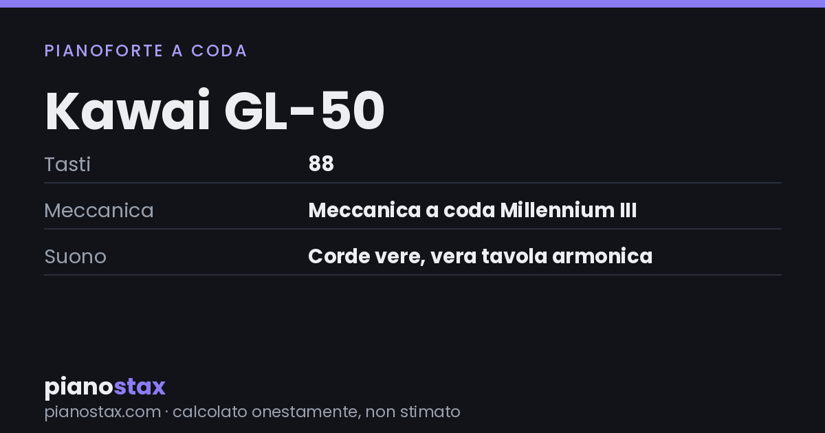 Kawai GL-50 – dati tecnici in sintesi
