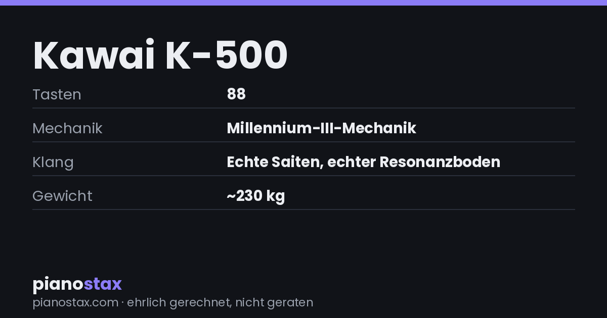 Kawai K-500 – technische Daten im Überblick