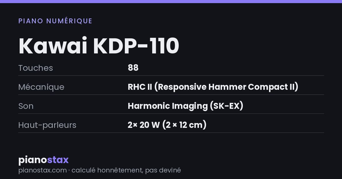 Kawai KDP-110 – caractéristiques en un coup d’œil