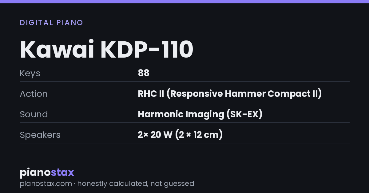 Kawai KDP-110 – key specs at a glance