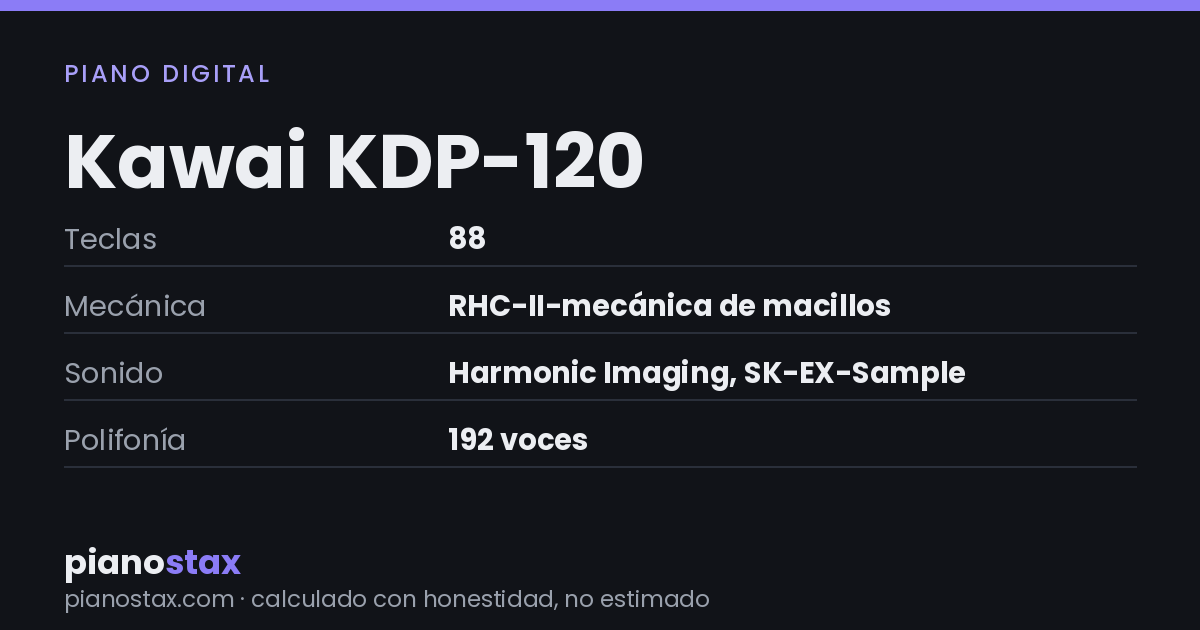 Kawai KDP-120 – datos técnicos de un vistazo