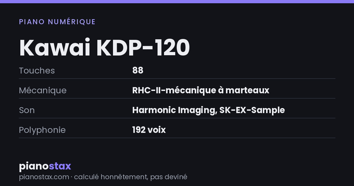 Kawai KDP-120 – caractéristiques en un coup d’œil