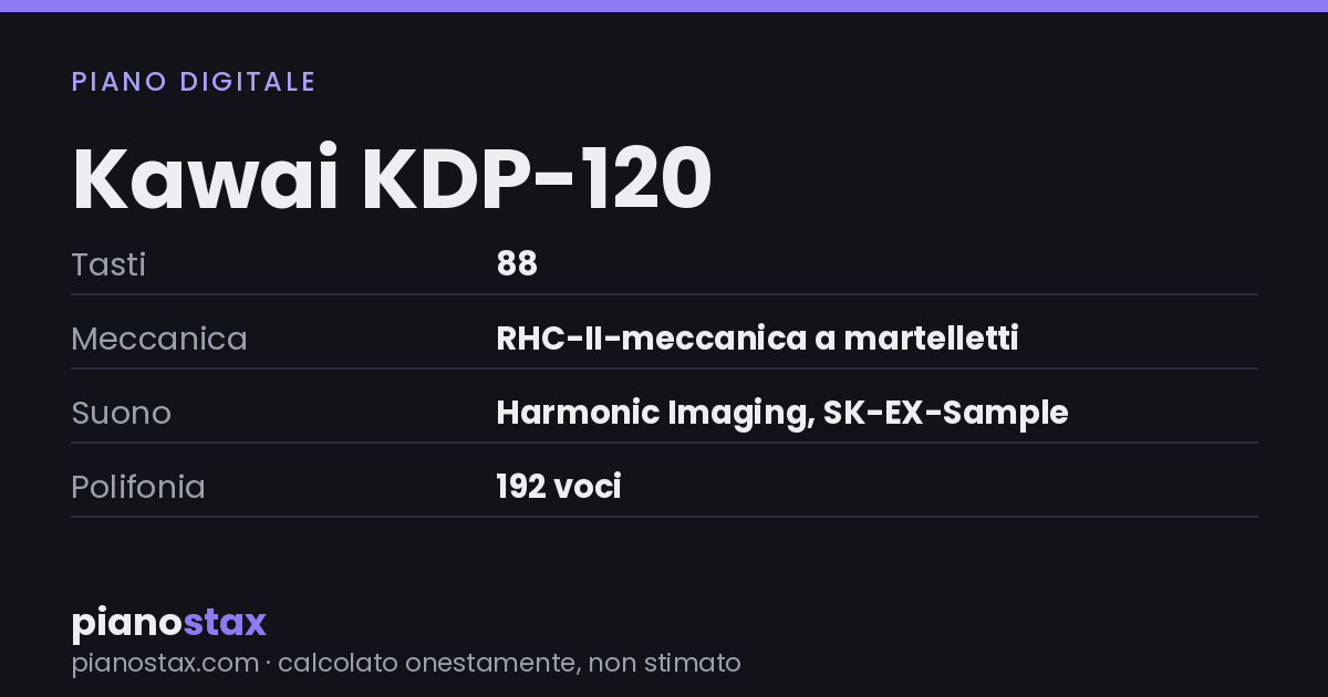 Kawai KDP-120 – dati tecnici in sintesi