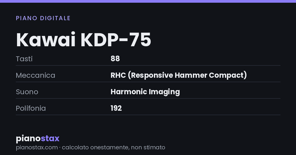 Kawai KDP-75 – dati tecnici in sintesi