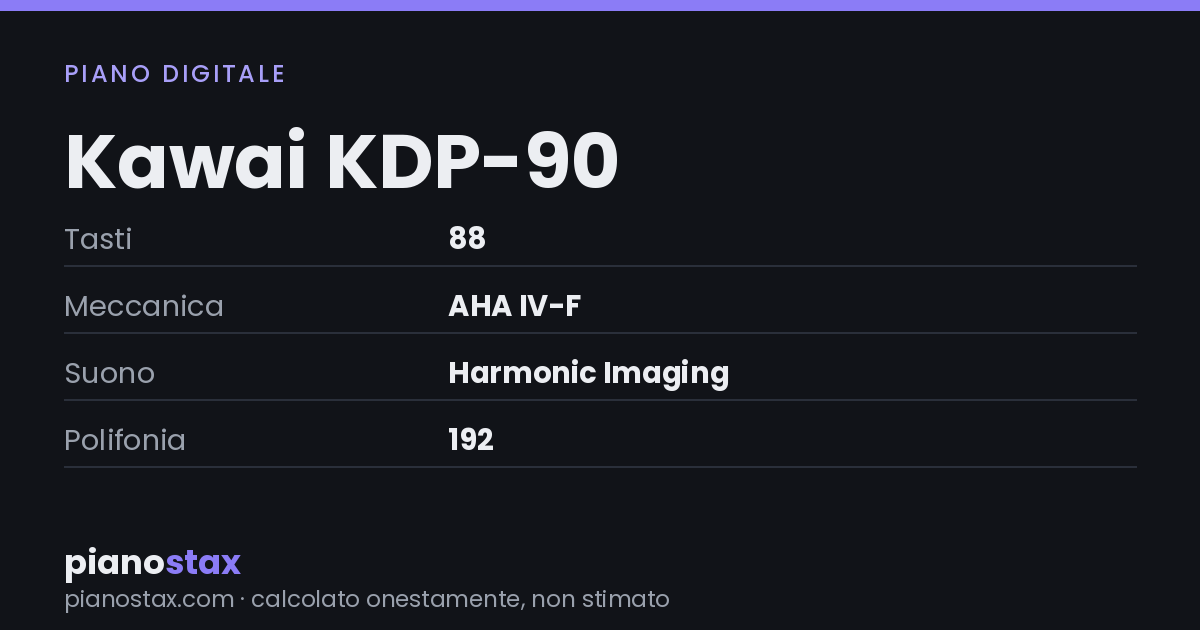 Kawai KDP-90 – dati tecnici in sintesi