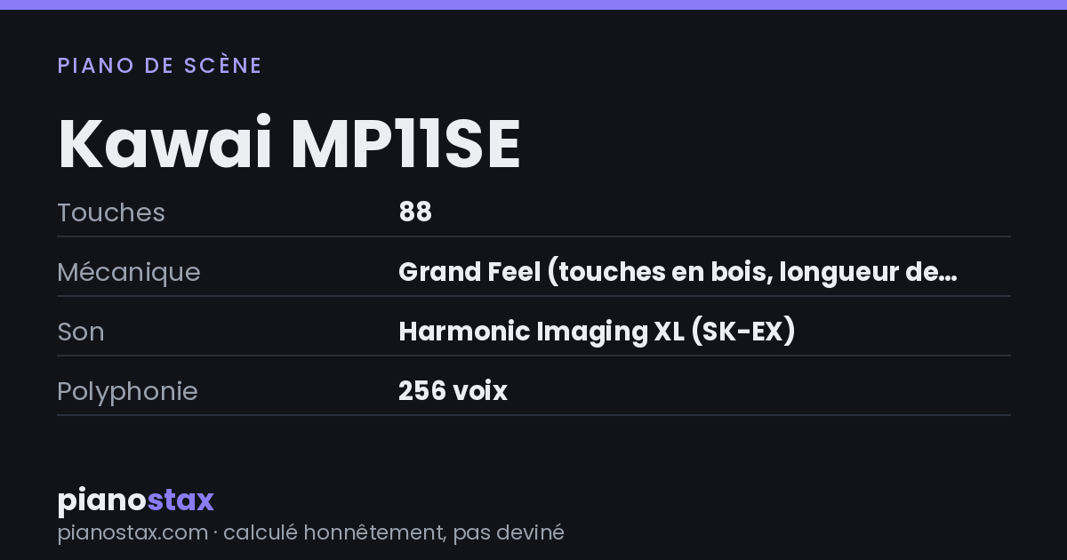 Kawai MP11SE – caractéristiques en un coup d’œil