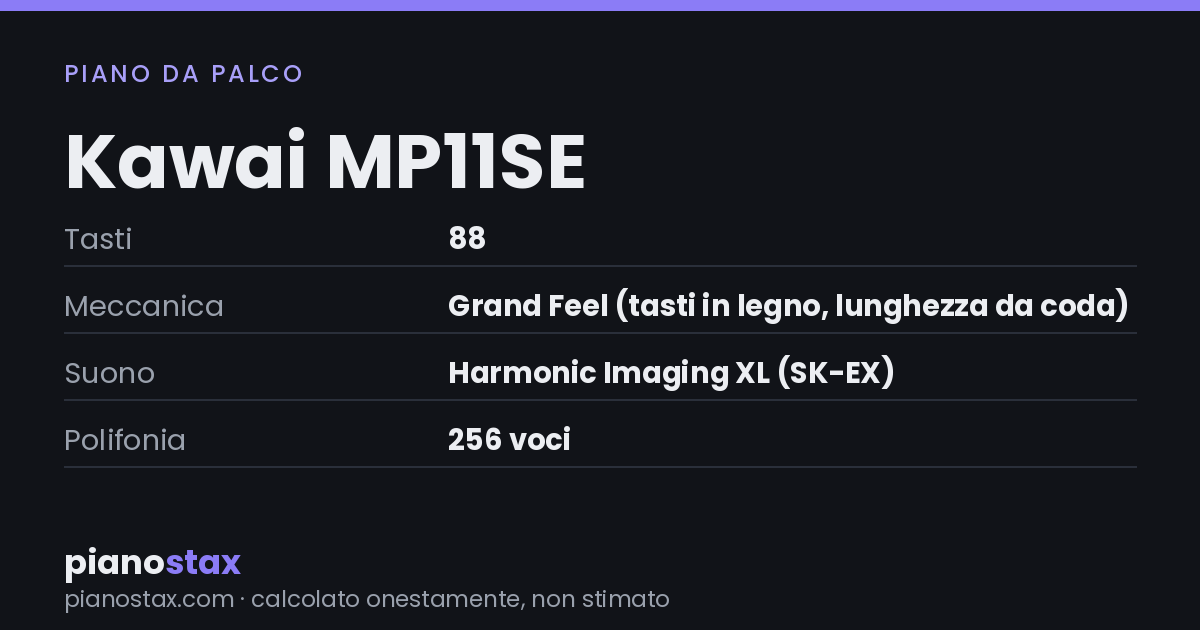 Kawai MP11SE – dati tecnici in sintesi