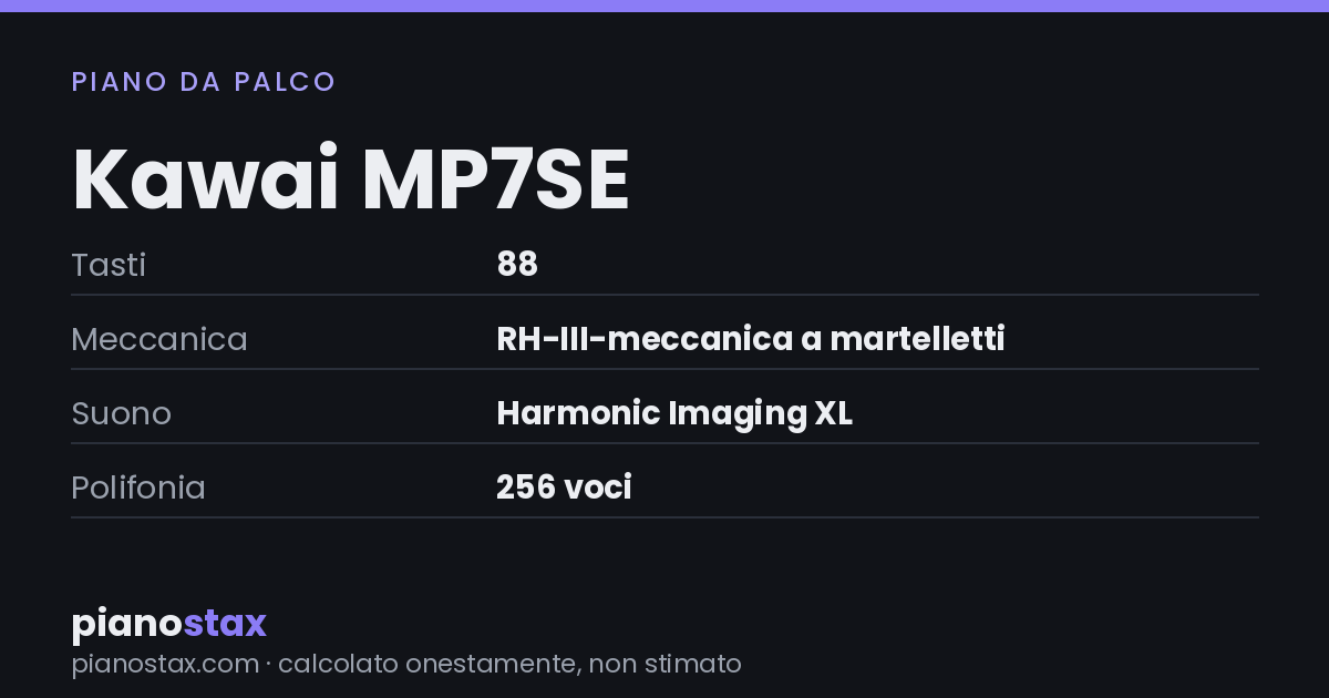 Kawai MP7SE – dati tecnici in sintesi