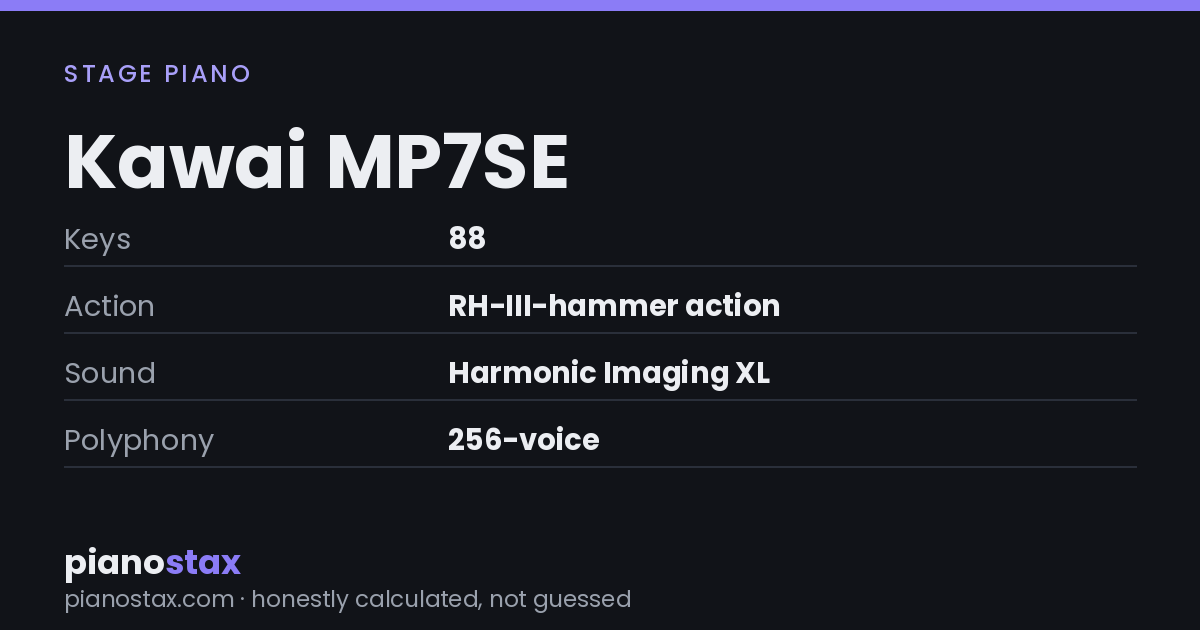 Kawai MP7SE – key specs at a glance