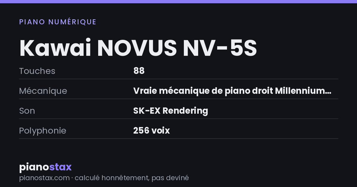 Kawai NOVUS NV-5S – caractéristiques en un coup d’œil