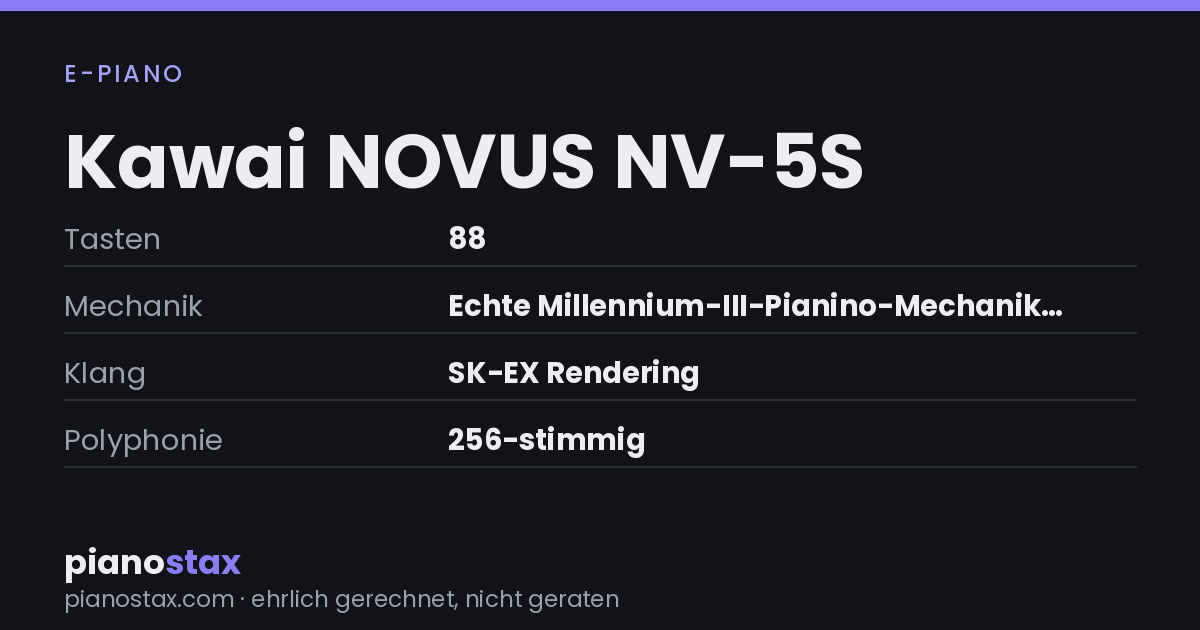 Kawai NOVUS NV-5S – technische Daten im Überblick