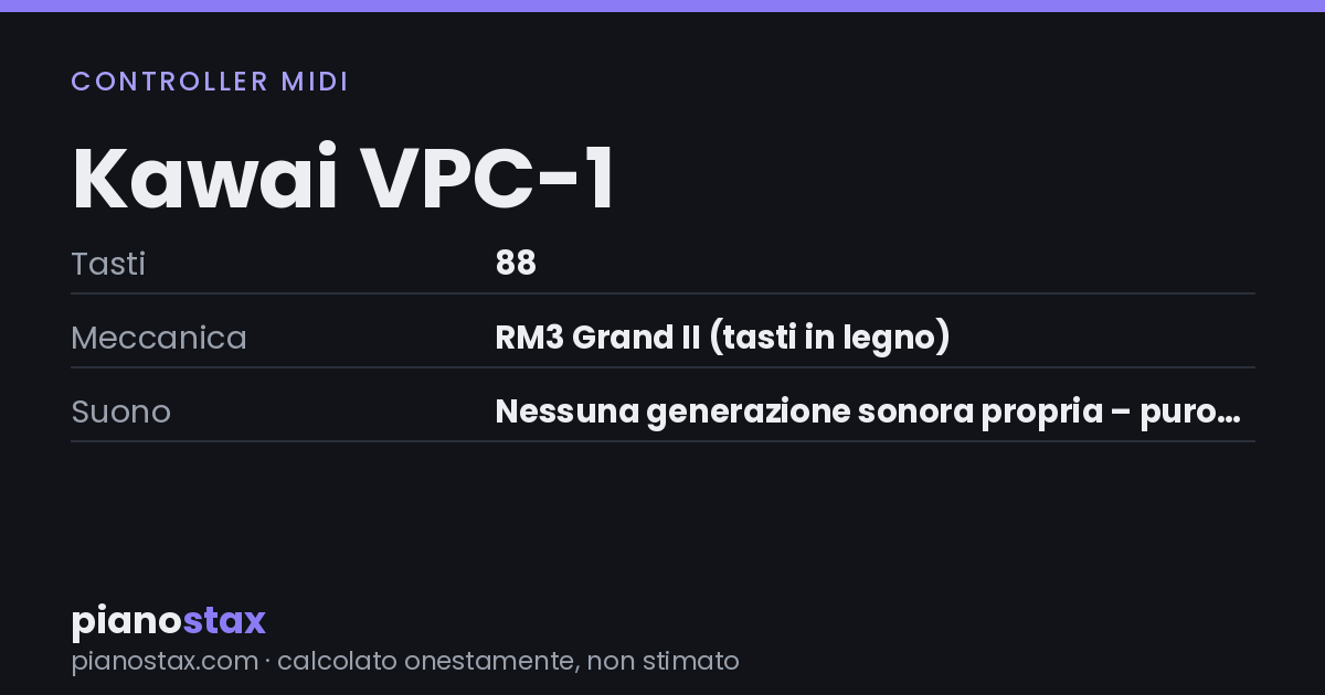 Kawai VPC-1 – dati tecnici in sintesi