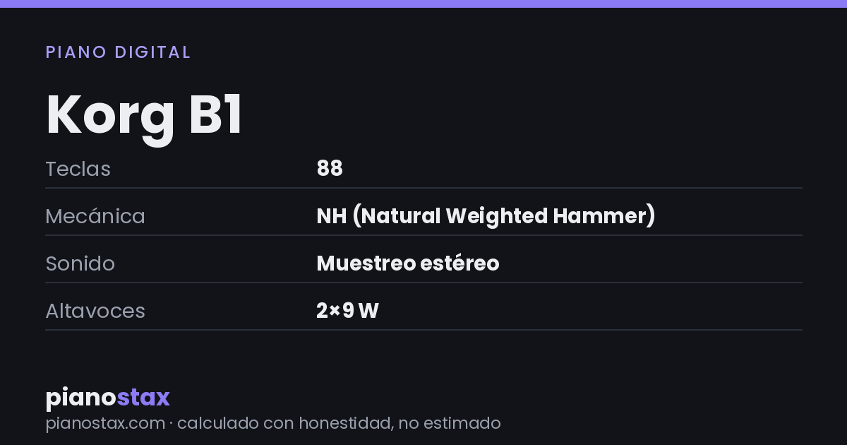 Korg B1 – datos técnicos de un vistazo