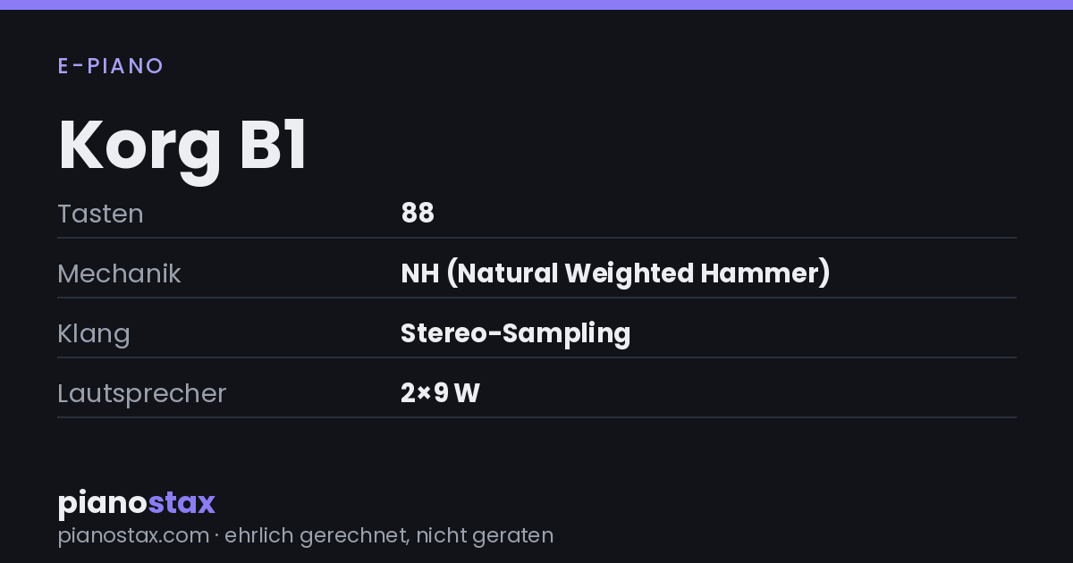 Korg B1 – technische Daten im Überblick