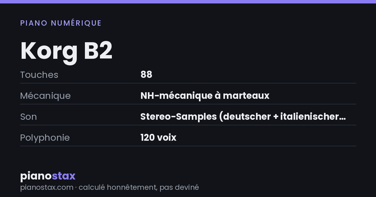 Korg B2 – caractéristiques en un coup d’œil