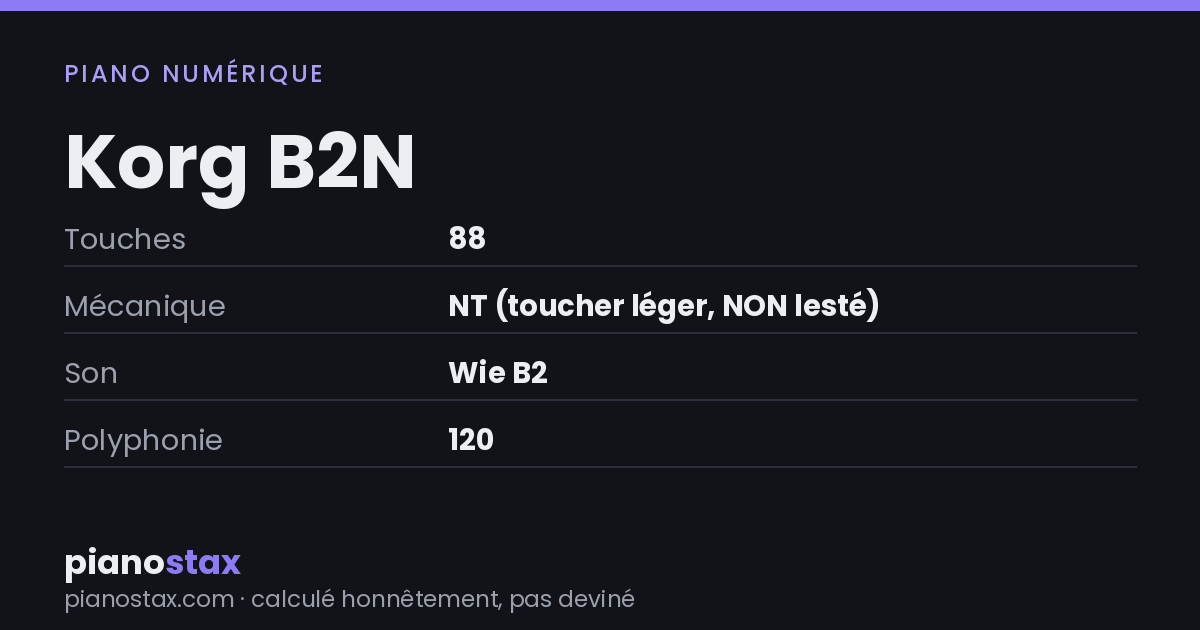 Korg B2N – caractéristiques en un coup d’œil