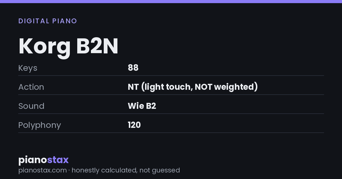 Korg B2N – key specs at a glance