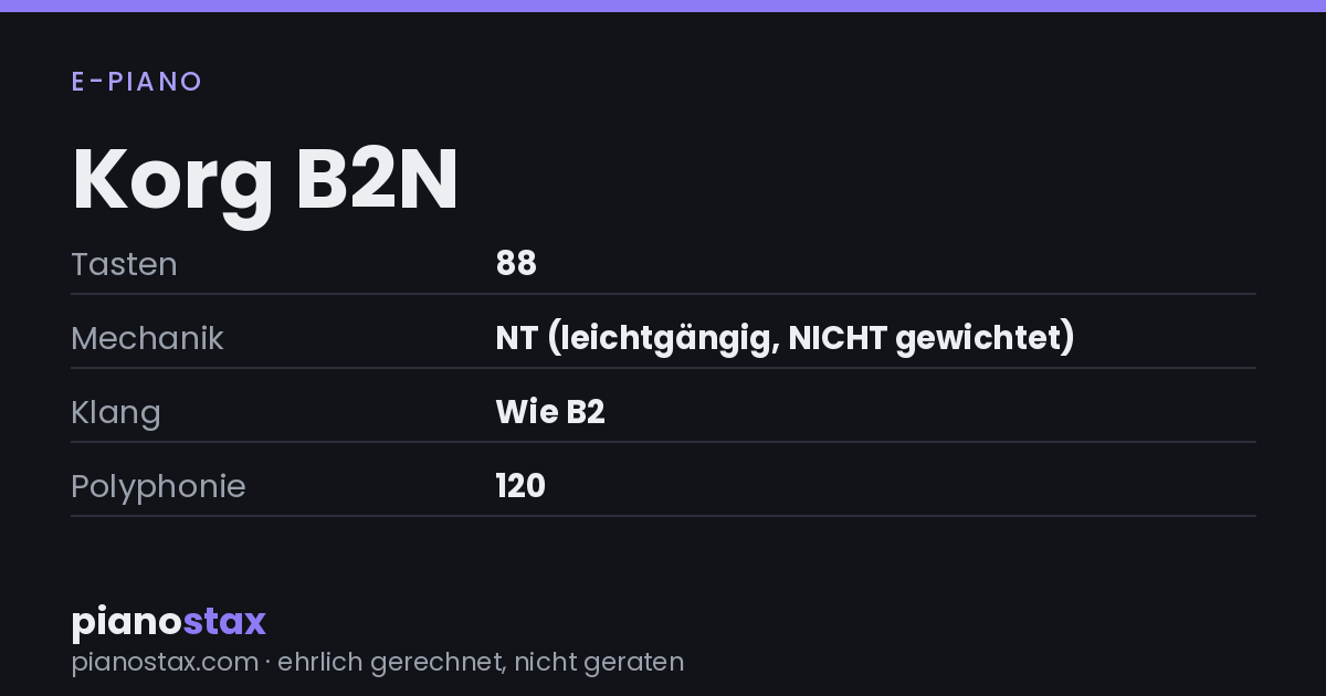 Korg B2N – technische Daten im Überblick