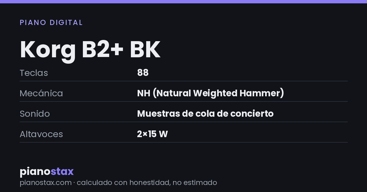 Korg B2+ BK – datos técnicos de un vistazo