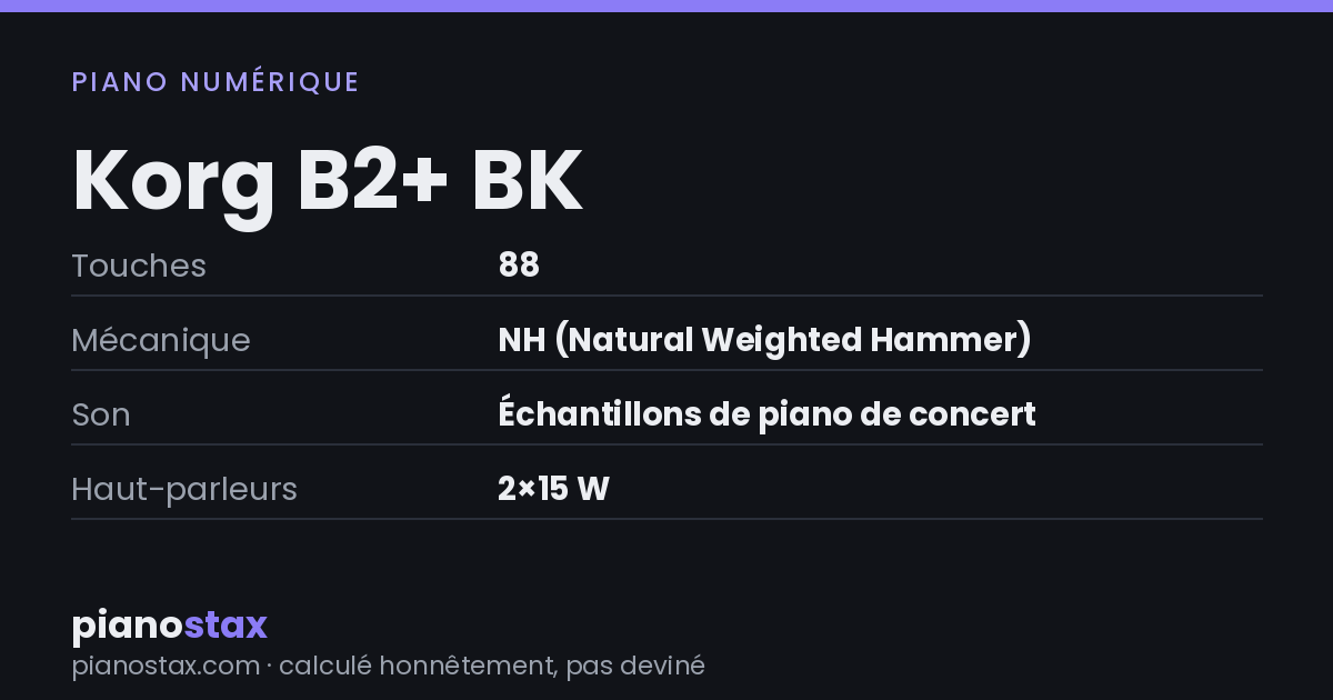 Korg B2+ BK – caractéristiques en un coup d’œil